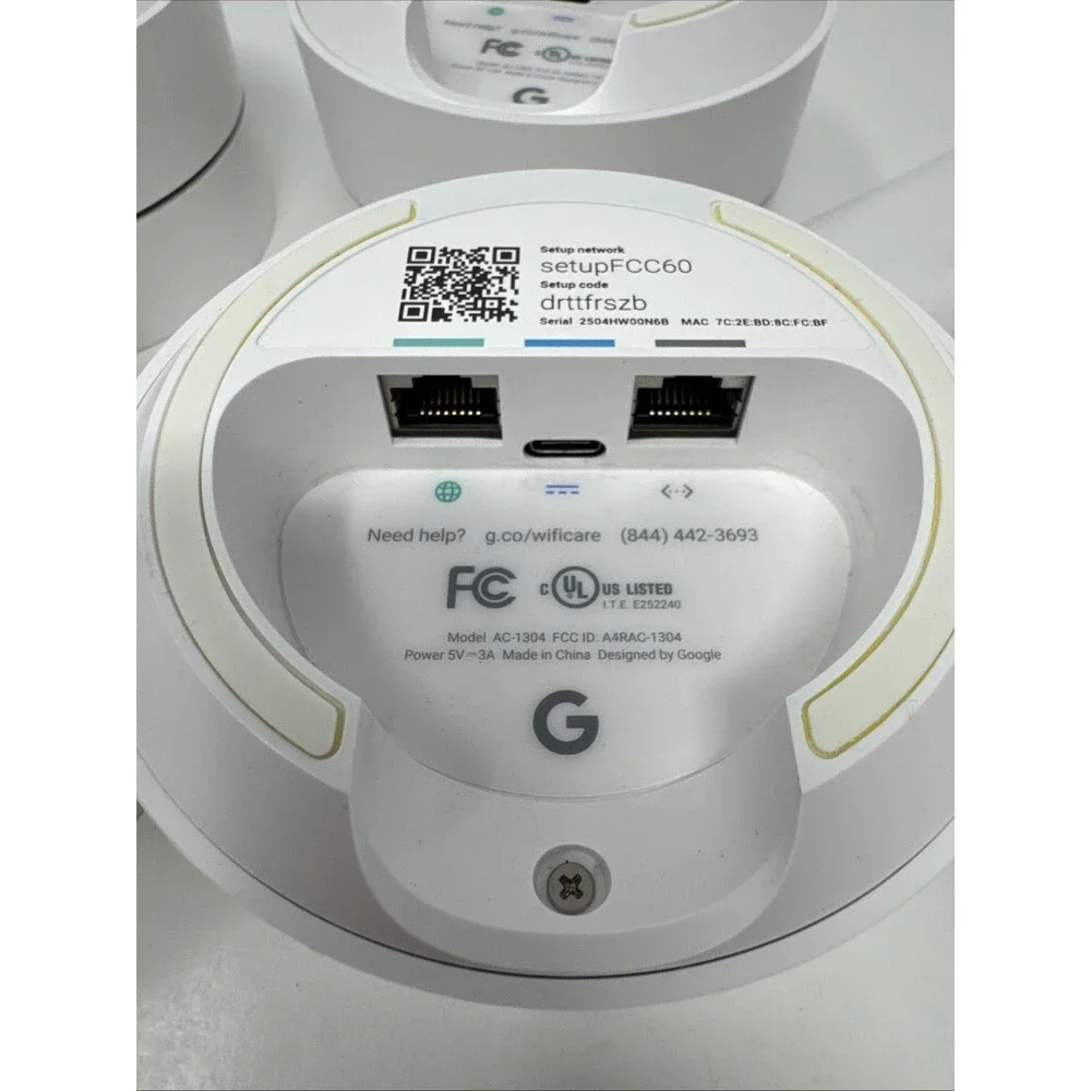 Google Wifi AC-1304 1 Port 1200Mbps Wireless Router Set Of 4 Tested And Reset